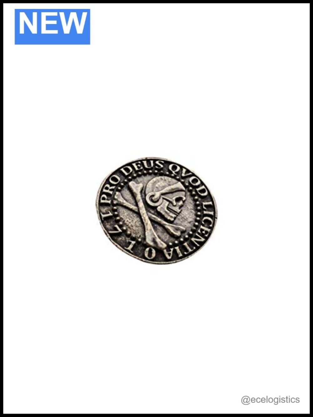 Uncharted Pirate Coin Skull Pendant Solid Brass Handmade Necklace